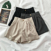 Lässige, elegante Basic-Shorts mit weitem Bein fürs Büro